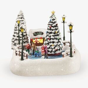 NEW Thomas Kinkade Oh What Fun 2024 Christmas Lighted Skating Pond Teleflora